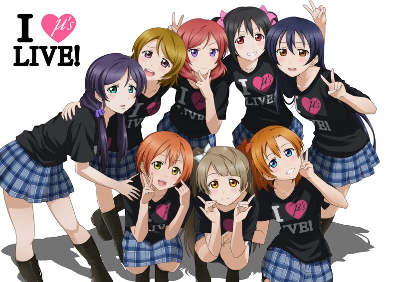 Eight Anime Girls Posing
