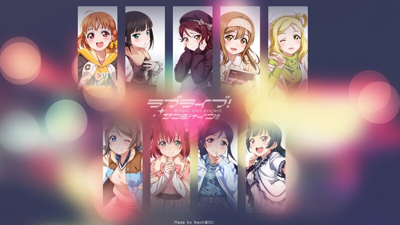 Eight Anime Girls — Purple, Bright