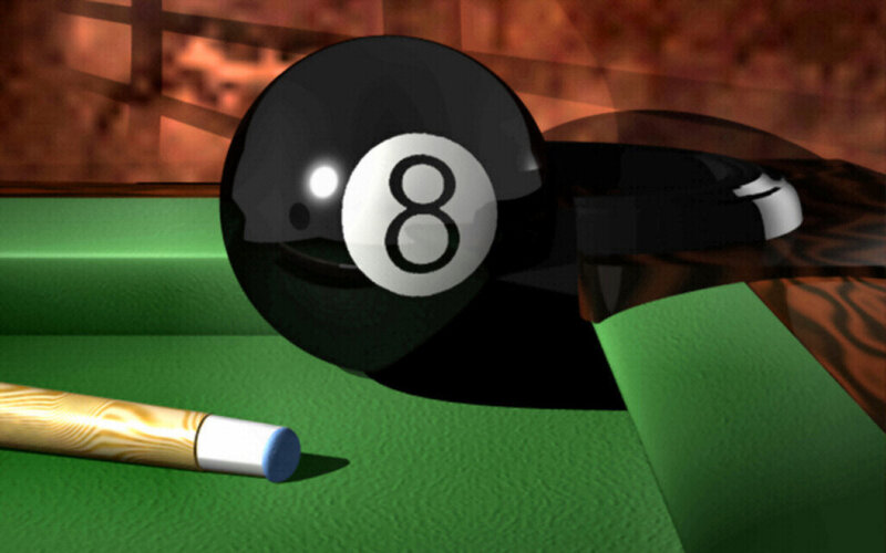 Eight Ball on Pool Table — Green