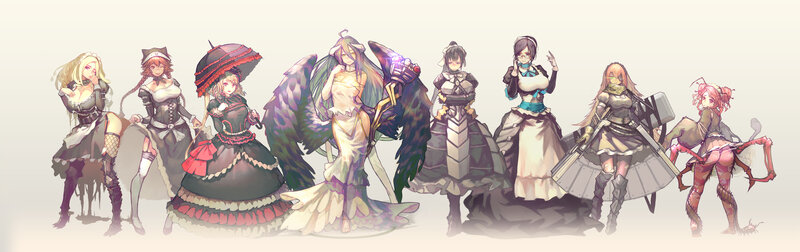 Eight Female Characters — White, Dramatic