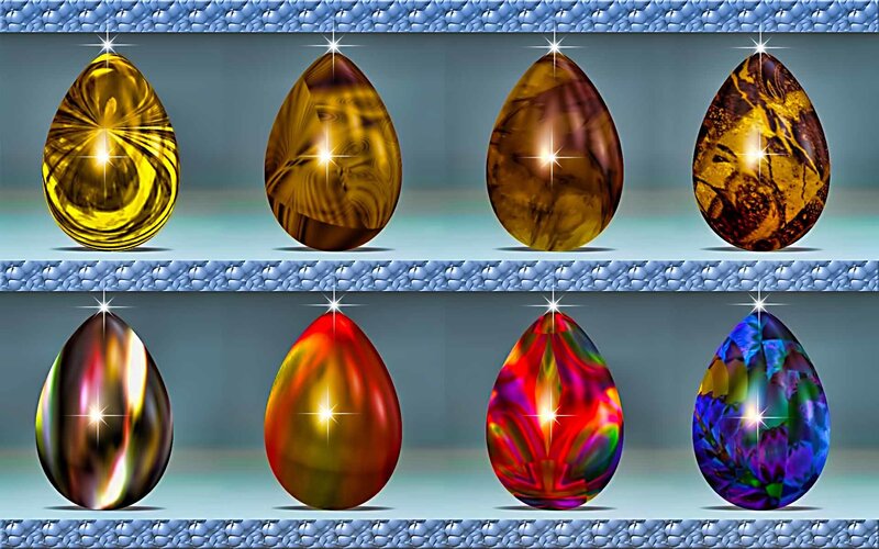 Eight Gemstone Eggs