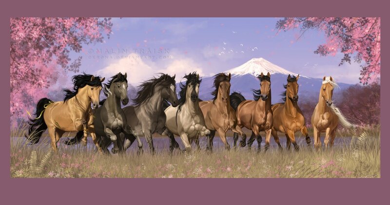 Eight Horses Running
