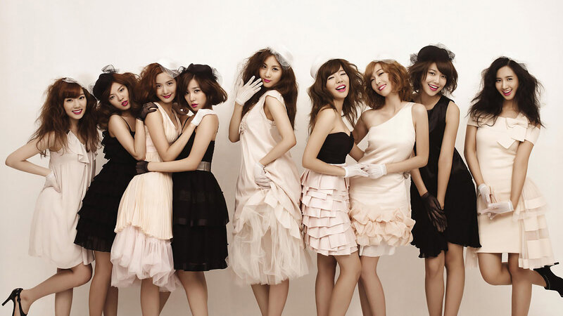 Eight Women in Dresses — White, Cheerful