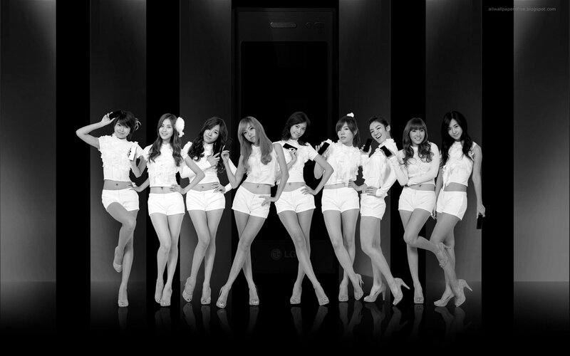Eight Women in White Outfits — Black