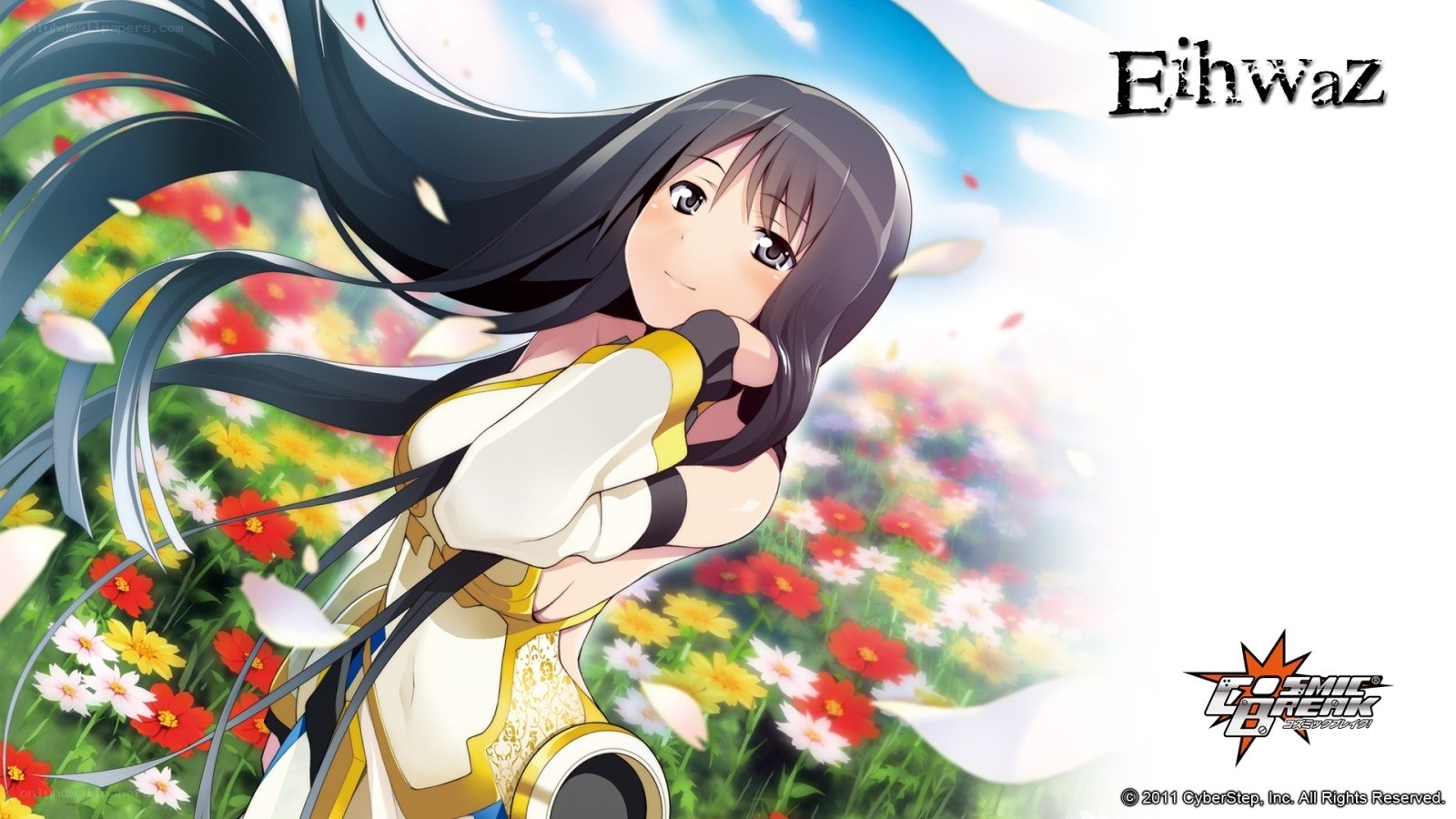 Eihwaz in a flower field
