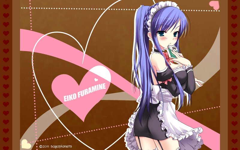 Eiko Furamine in a maid outfit