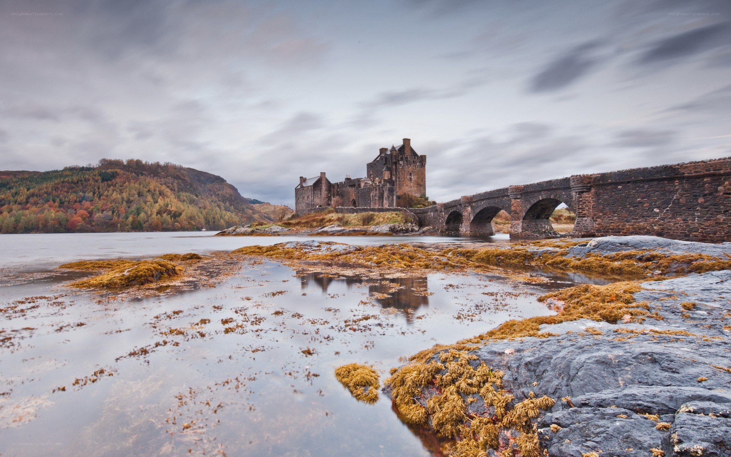 Eilean Donan Castle at low tide