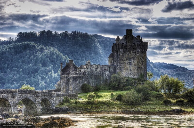Eilean Donan Castle — Blue, Dramatic, Afternoon, Photograph, Bridge