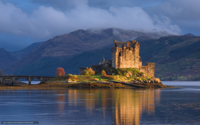 Eilean Donan Castle — Blue, Dramatic, Sunset, Photograph, Mountains, Lake