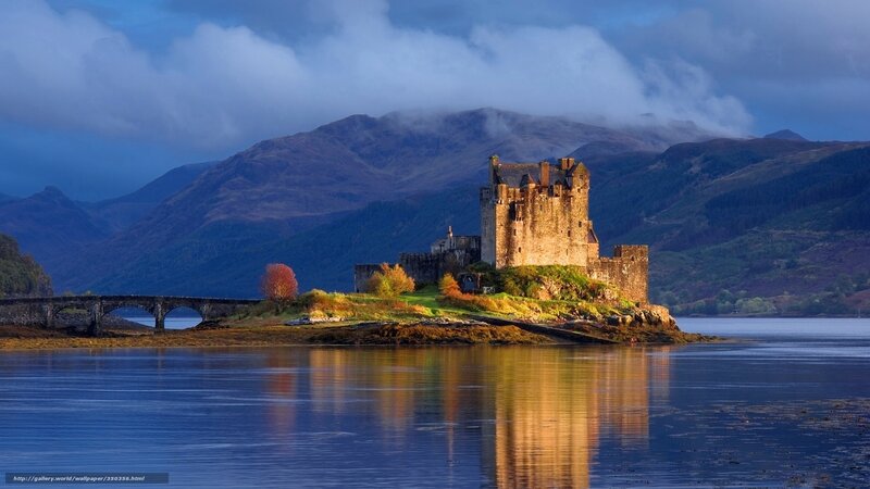 Eilean Donan Castle — Blue, Dramatic, Sunset, Photograph, Mountains