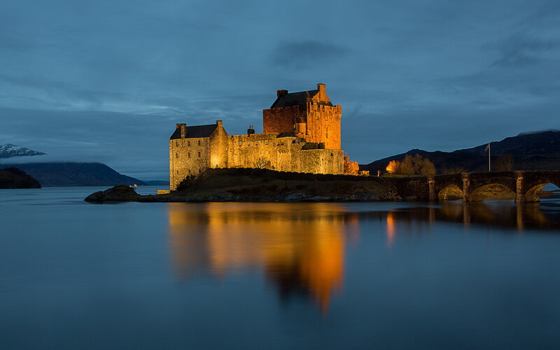 Eilean Donan Castle — Blue, Serene, Night