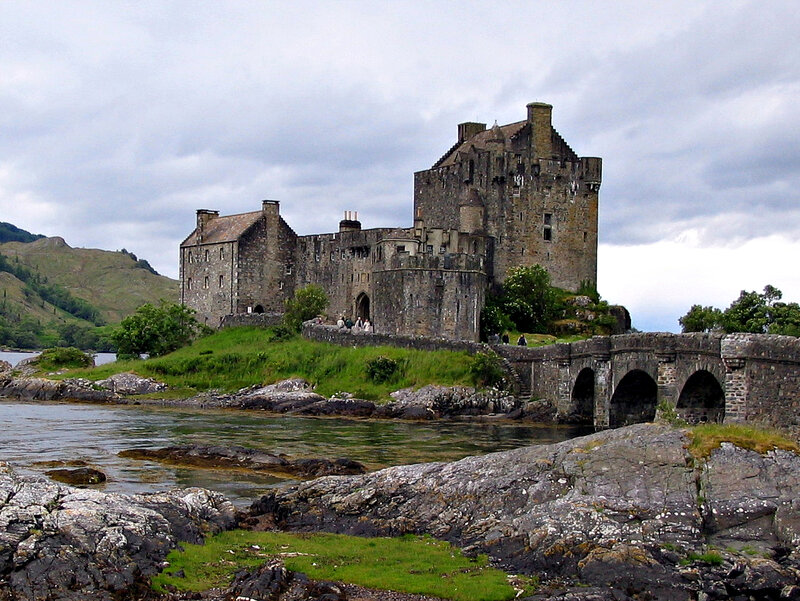 Eilean Donan Castle — Gray, Dramatic, Afternoon, Photograph, Bridge