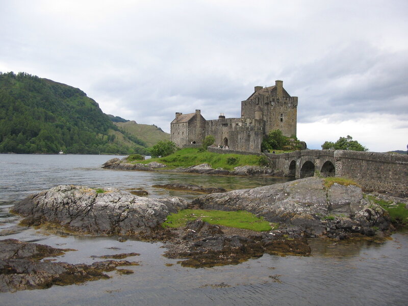 Eilean Donan Castle — Gray, Serene, Afternoon, Photograph, Lake