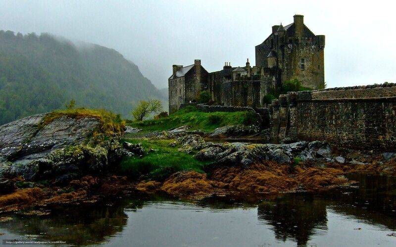 Eilean Donan Castle — Green, Misty, Photograph