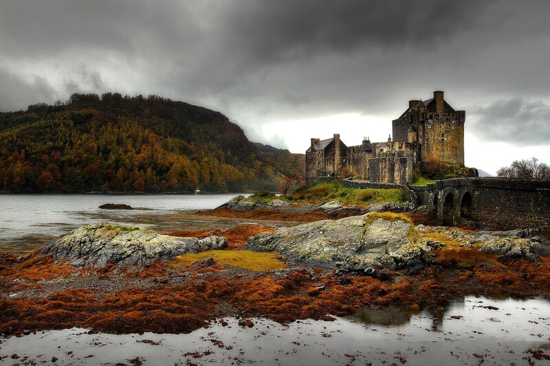 Eilean Donan Castle on a stormy day