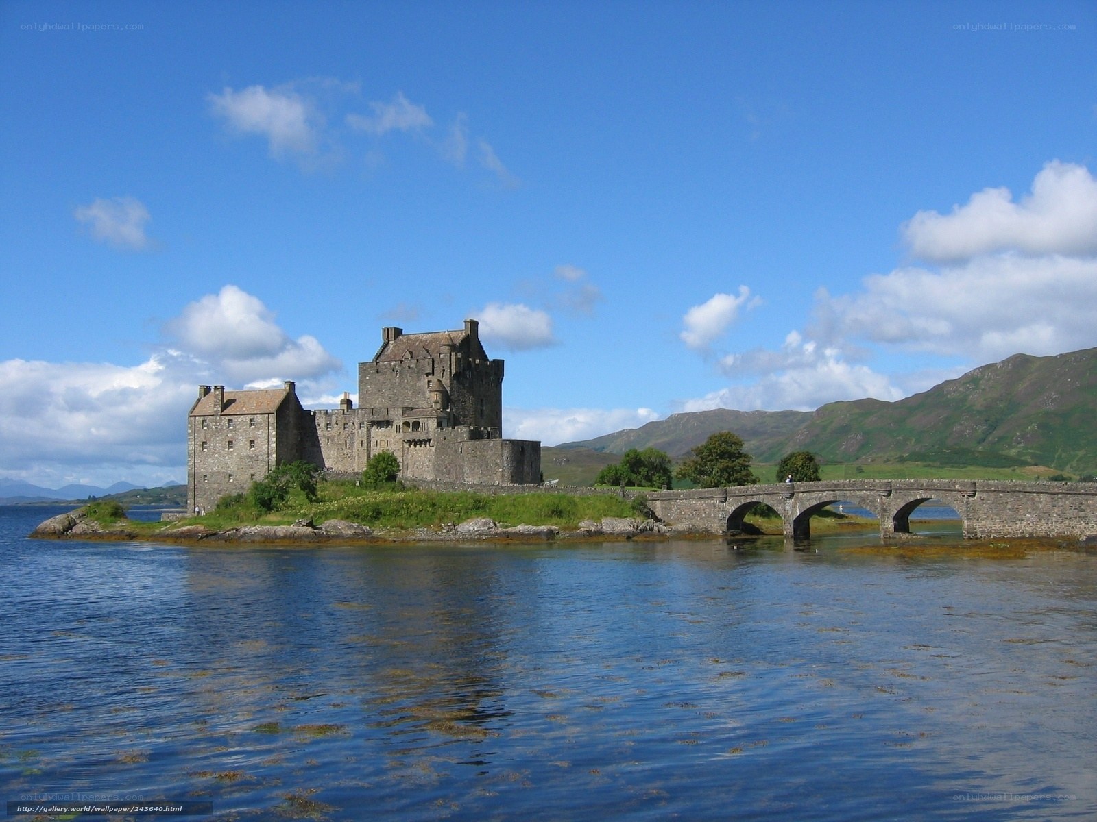 Eilean Donan Castle on a sunny day