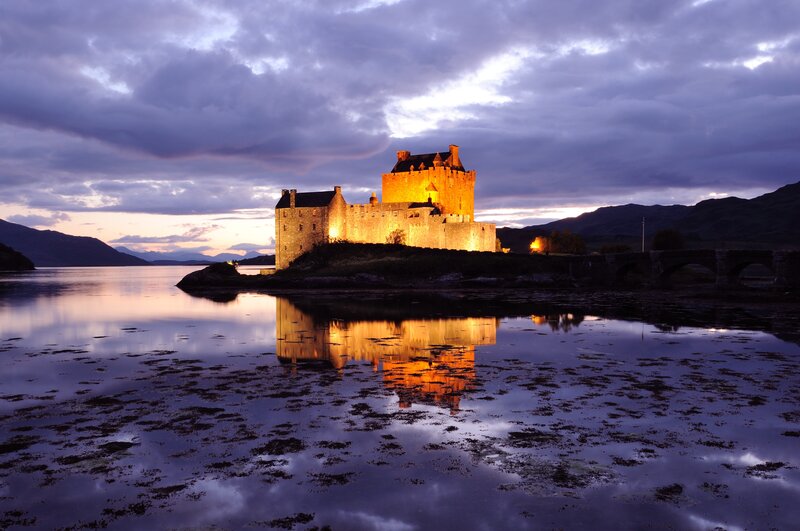 Eilean Donan Castle — Purple, Dramatic, Sunset