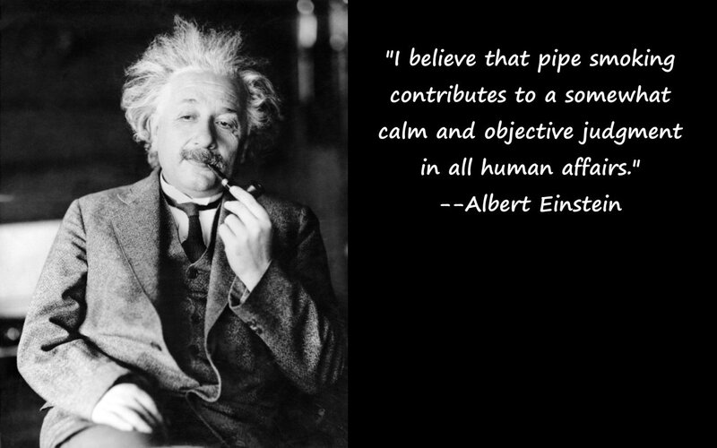 Einstein on pipe smoking