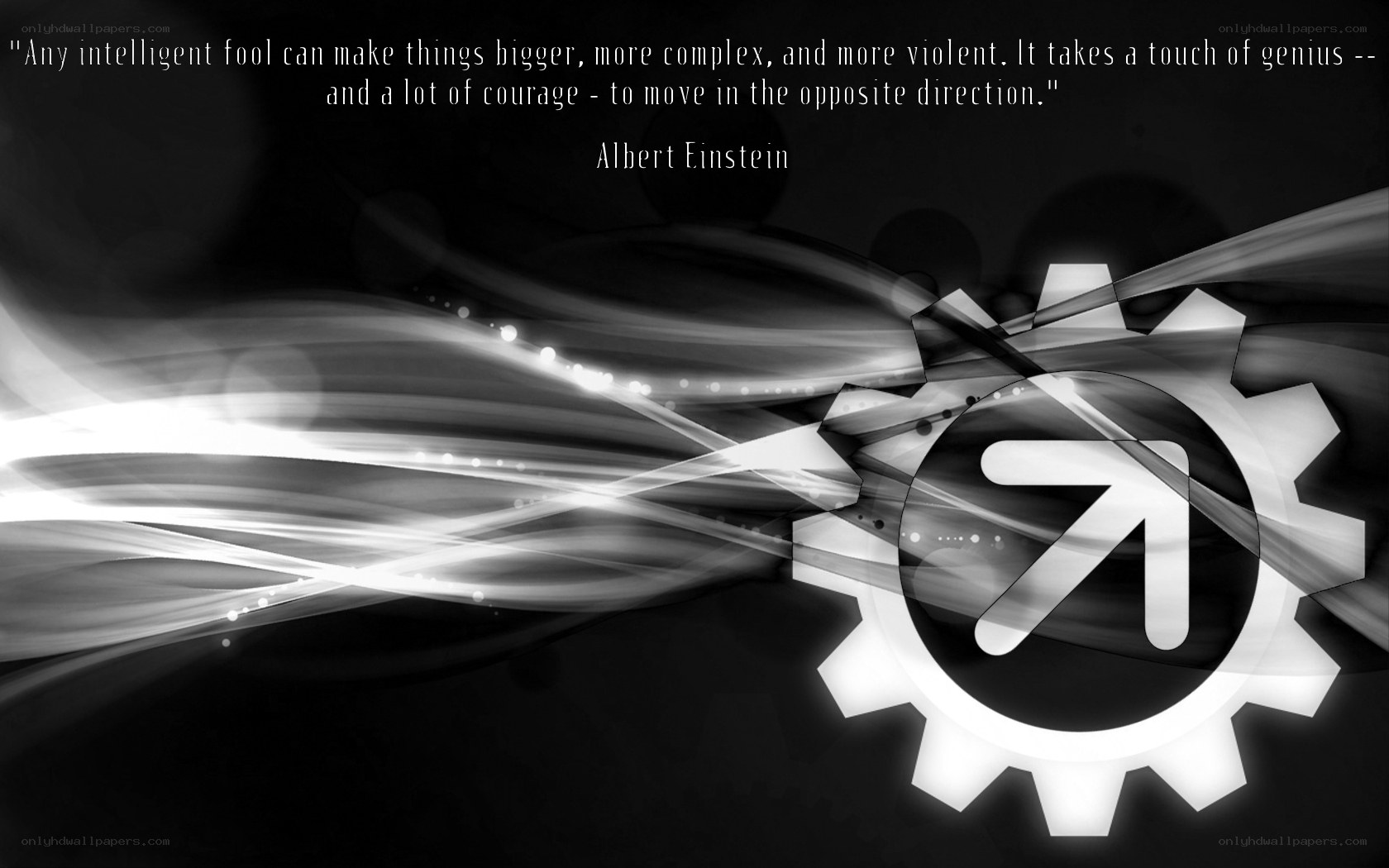 Einstein quote with gear