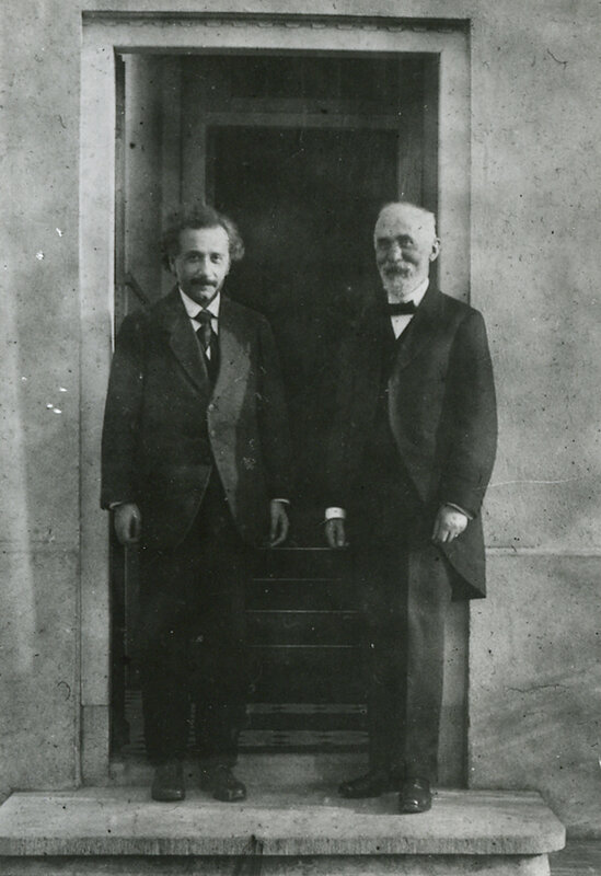 Einstein with a colleague