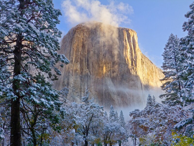 El Capitan in Winter — Blue, Serene, Photograph