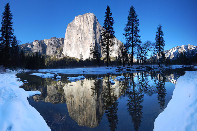 El Capitan in Winter — Blue