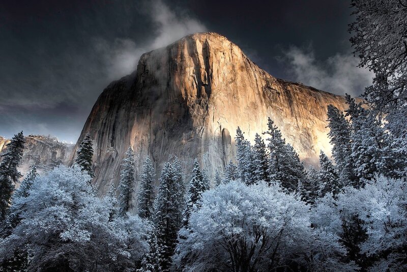 El Capitan in Winter — White