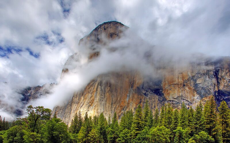 El Capitan in Yosemite — Green, Dramatic, Morning
