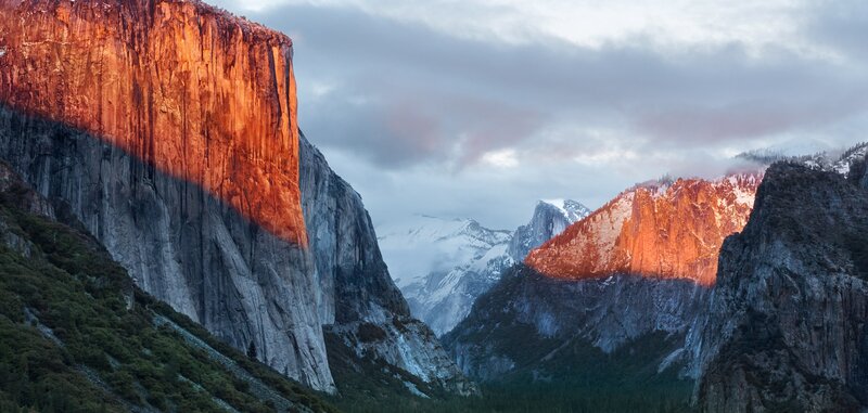 El Capitan in Yosemite — Orange, Dramatic, Sunset, Photograph