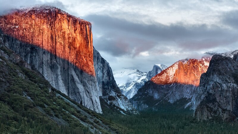 El Capitan in Yosemite — Orange, Dramatic