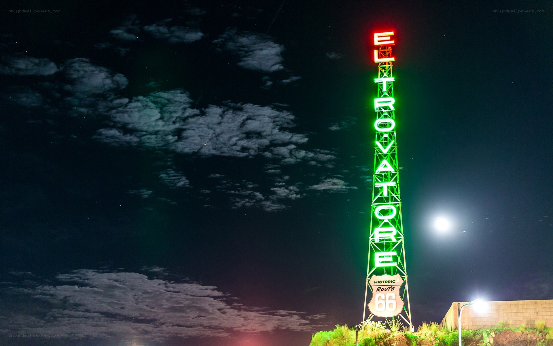 El Trovatore sign at night