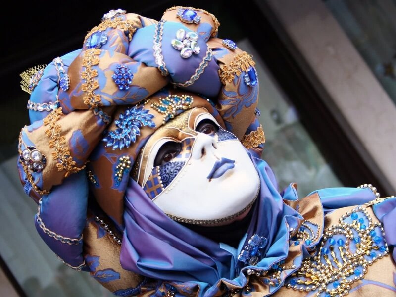 elaborate carnival mask and headdress