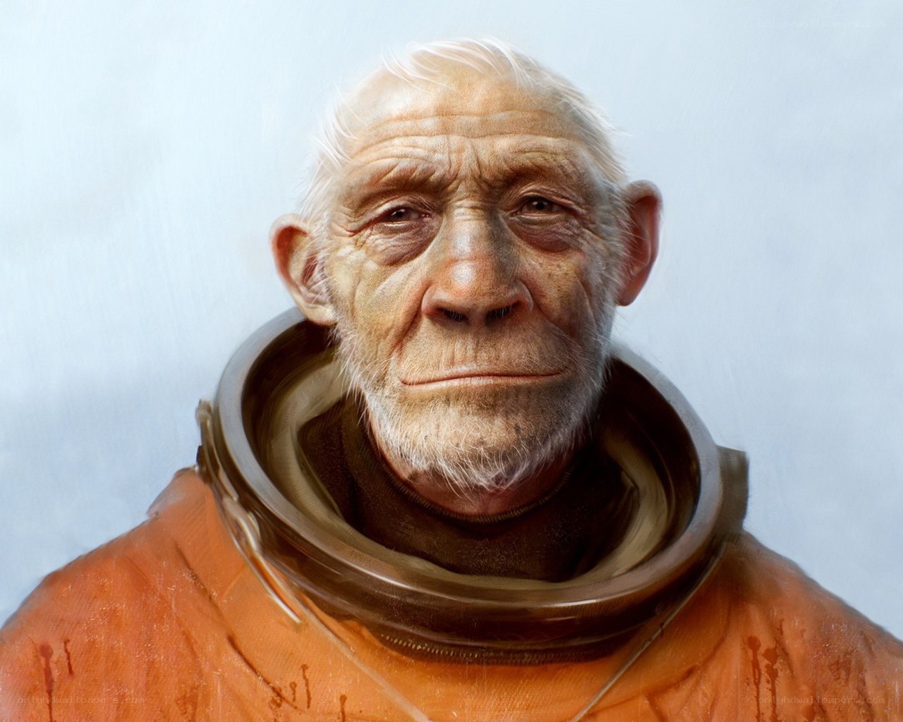 elderly astronaut portrait