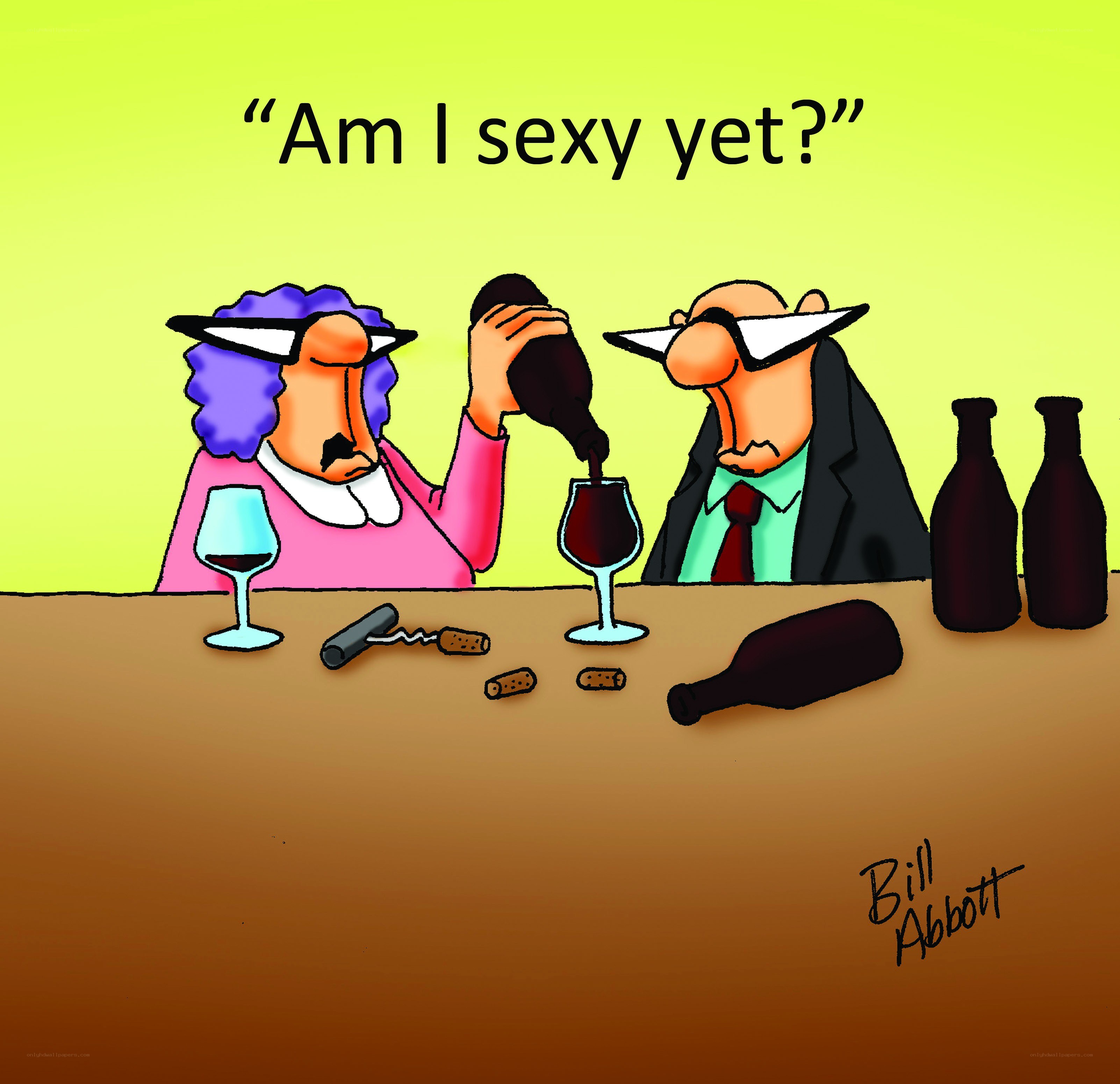 Elderly couple drinking wine