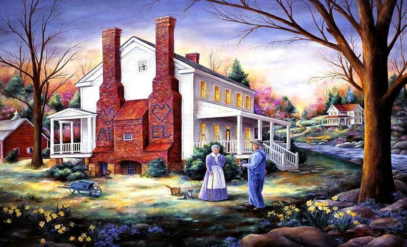 Elderly Couple in Garden