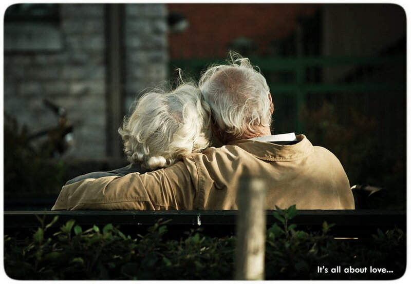 Elderly Couple on Bench