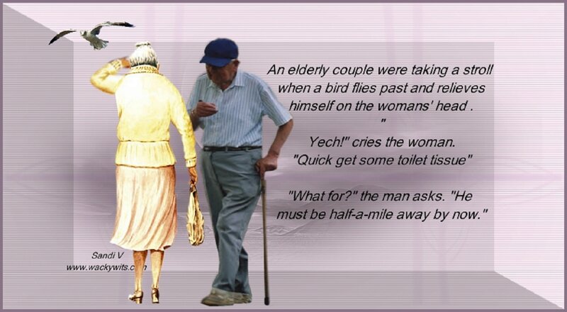 Elderly Couple Walking — Purple