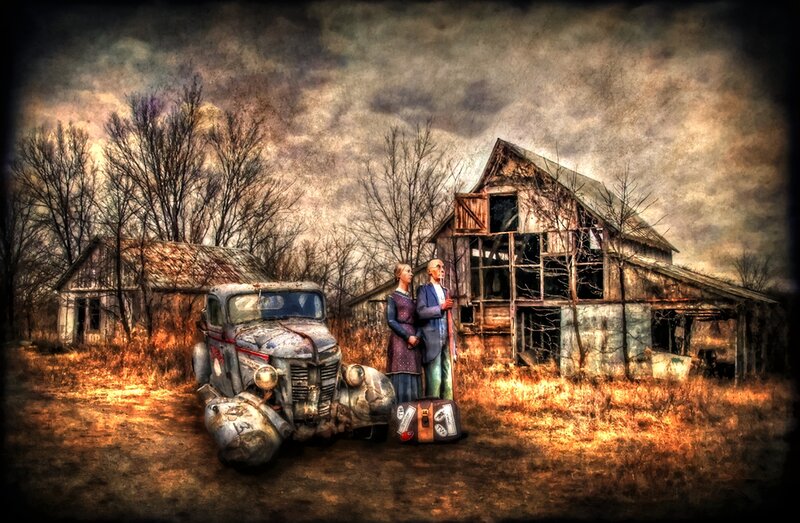 Elderly Couple with Suitcase