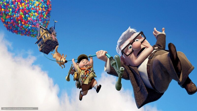 Elderly Man and Boy Flying