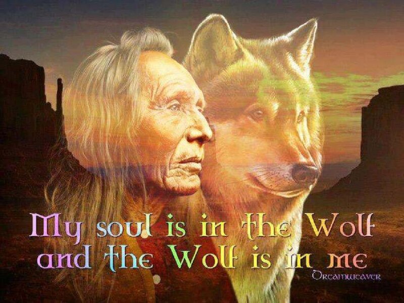 Elderly Man and Wolf