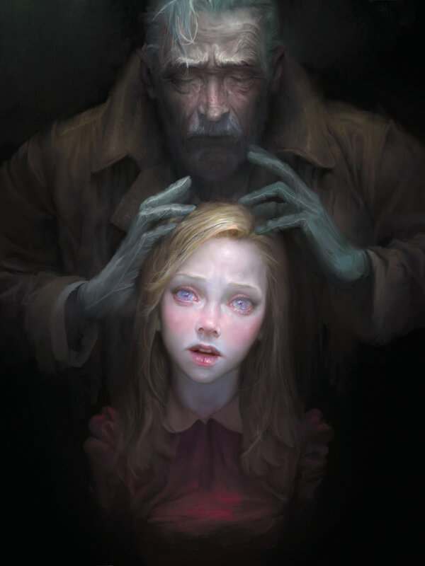 Elderly Man Holding Girl