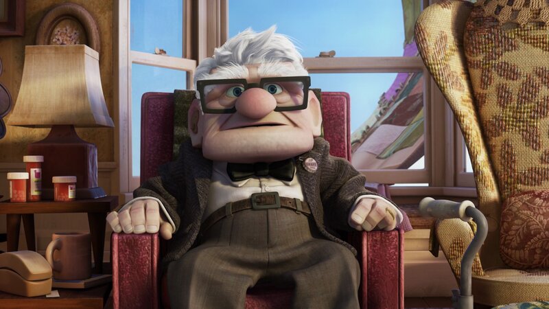 Elderly Man in Armchair — Brown