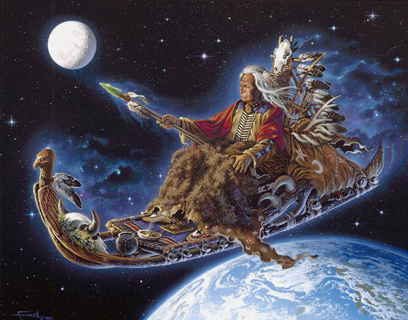 Elderly Man in Canoe