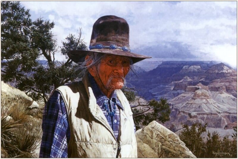 Elderly Man in Canyon