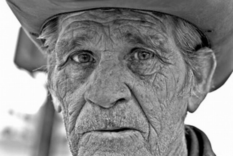 Elderly Man in Cowboy Hat