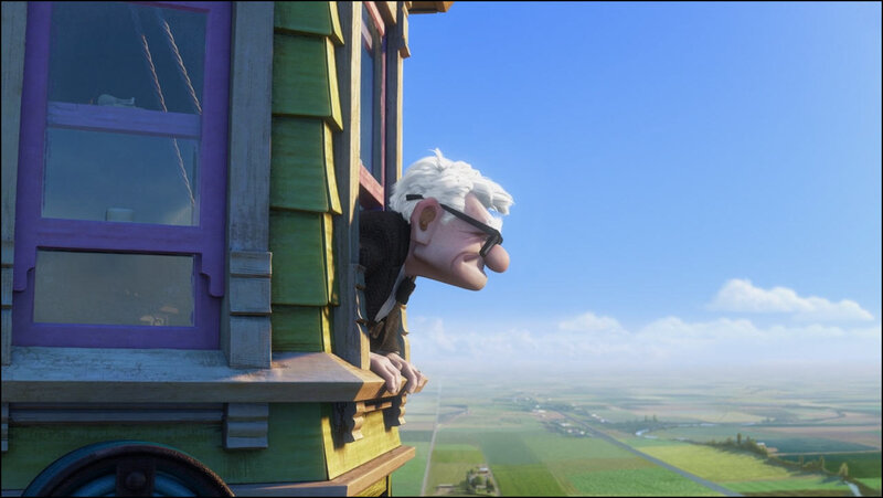 elderly man in house on air