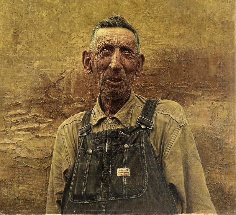 Elderly Man in Overalls
