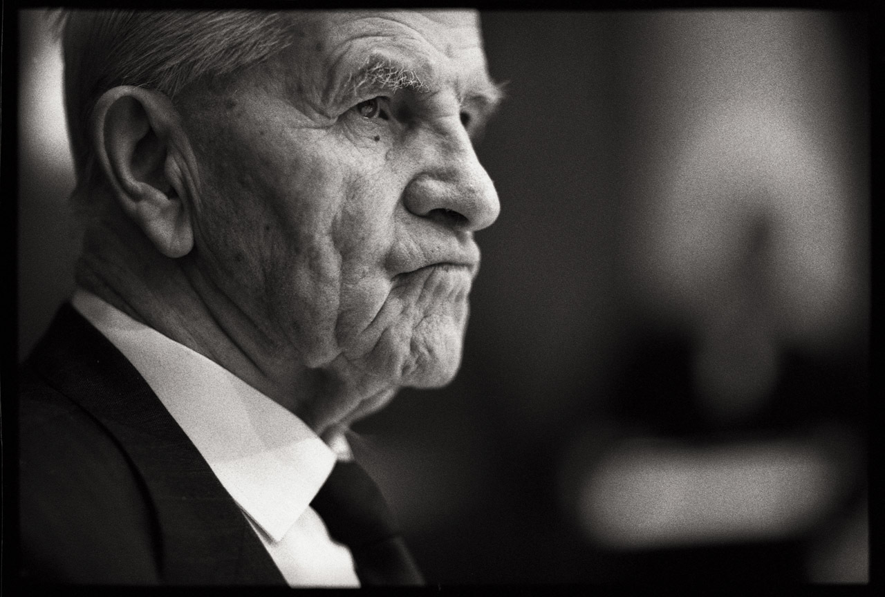 elderly man in profile