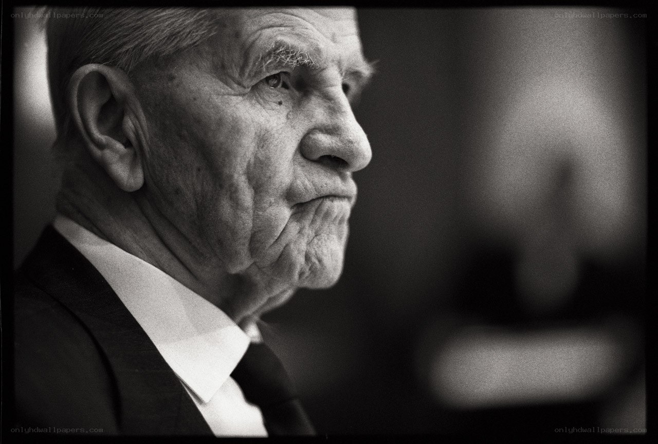 elderly man in profile
