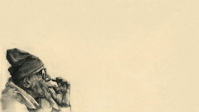 elderly man smoking